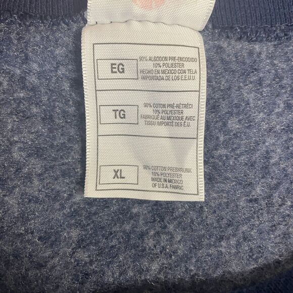 Crewneck Sweatshirt Womens Size XL Navy Blue Graphic Grandma Winter Cottage Love - Picture 7 of 10